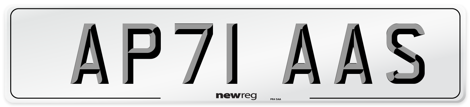 AP71 AAS Number Plate from New Reg